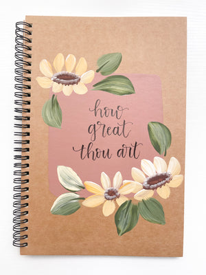 How great thou art, Large Hand-Painted Spiral Bound Journal