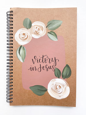Victory in Jesus, Large Hand-Painted Spiral Bound Journal