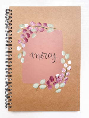 Mercy, Large Hand-Painted Spiral Bound Journal