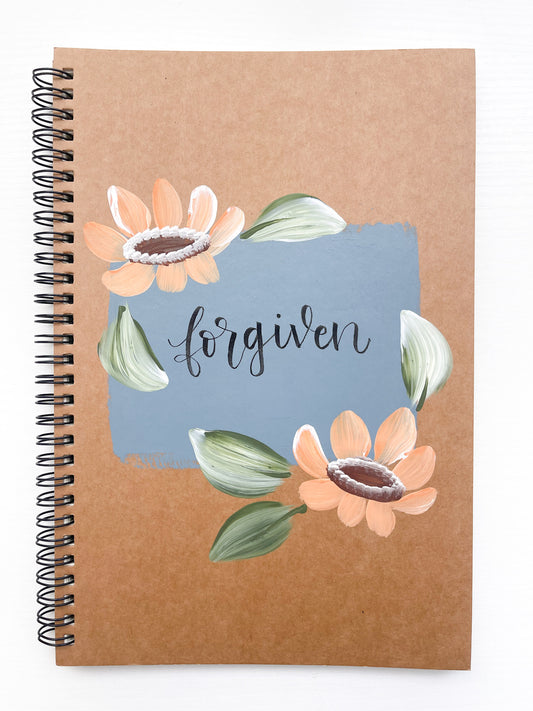 Forgiven, Large Hand-Painted Spiral Bound Journal