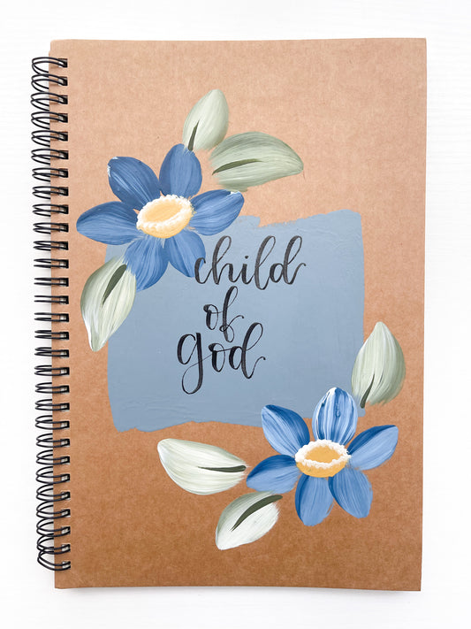 Child of God, Large Hand-Painted Spiral Bound Journal