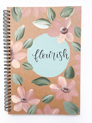 Flourish, Large Hand-Painted Spiral Bound Journal
