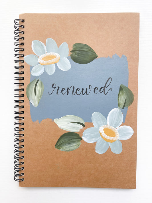 Renewed, Large Hand-Painted Spiral Bound Journal