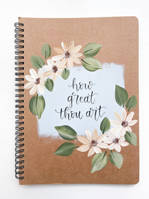 How great thou art, Large Hand-Painted Spiral Bound Journal