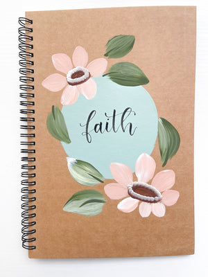 Faith, Large Hand-Painted Spiral Bound Journal
