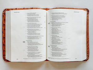 Cognac Ostrich ESV Single Column Journaling Bible, Full Quill
