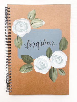 Forgiven, Large Hand-Painted Spiral Bound Journal