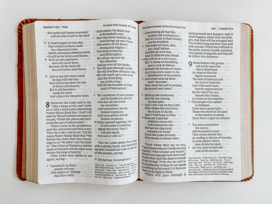 Cognac Ostrich NKJV Reference Bible Super Giant Print, Partial Quill