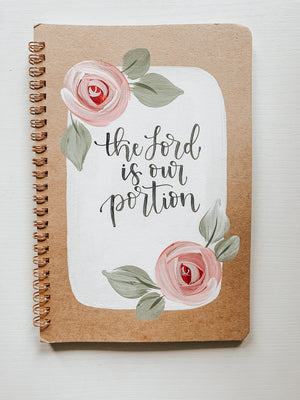 The Lord is our portion, Hand-Painted Spiral Bound Journal