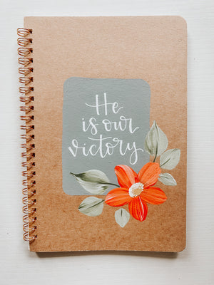 He is our victory, Hand-Painted Spiral Bound Journal