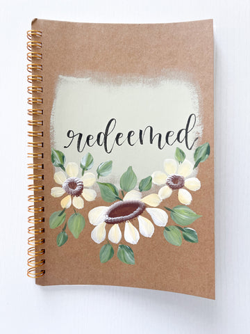Redeemed, Hand-Painted Spiral Bound Journal