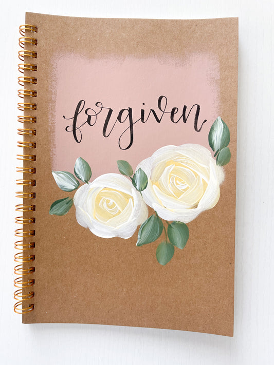 Forgiven, Hand-Painted Spiral Bound Journal