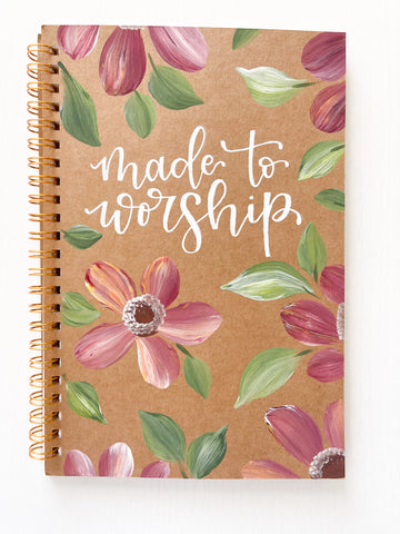 Made to worship, Hand-Painted Spiral Bound Journal
