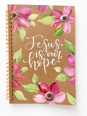 Jesus is our hope, Hand-Painted Spiral Bound Journal