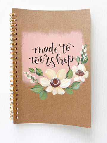 Made to worship, Hand-Painted Spiral Bound Journal
