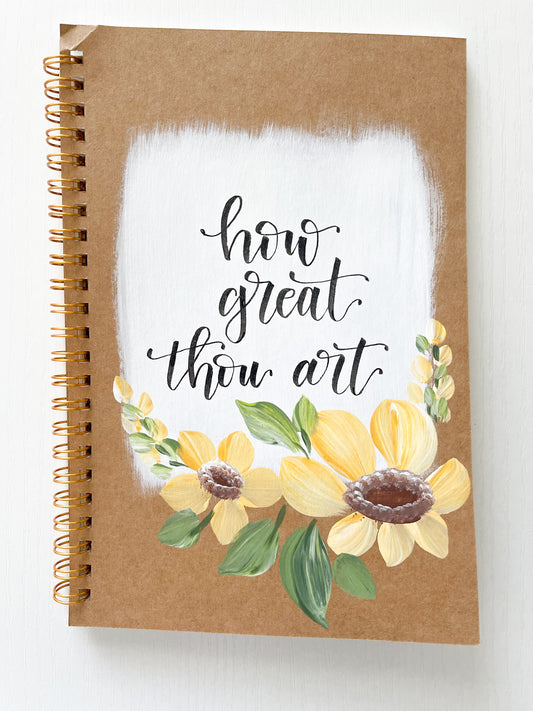 How great thou art, Hand-Painted Spiral Bound Journal