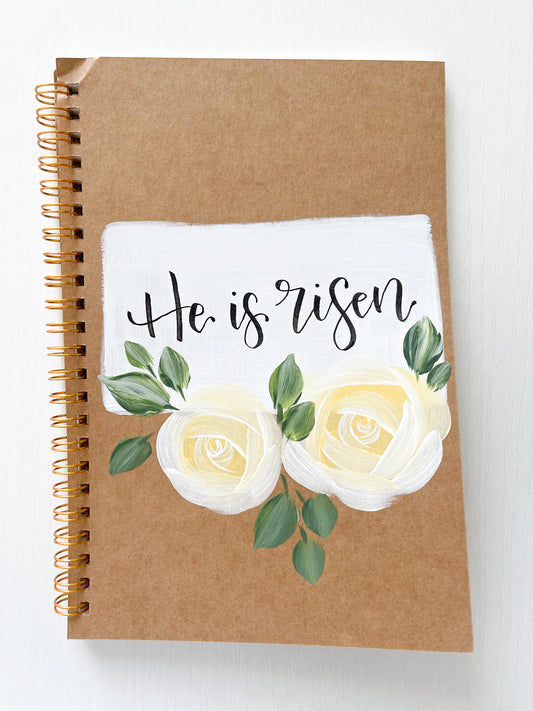 He is risen, Hand-Painted Spiral Bound Journal