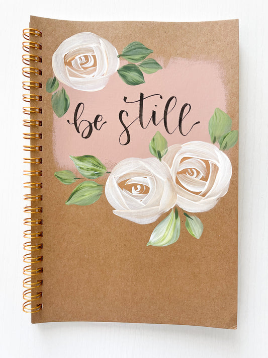 Be Still, Hand-Painted Spiral Bound Journal