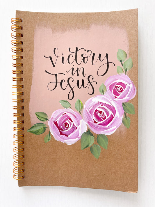 Victory in Jesus, Hand-Painted Spiral Bound Journal