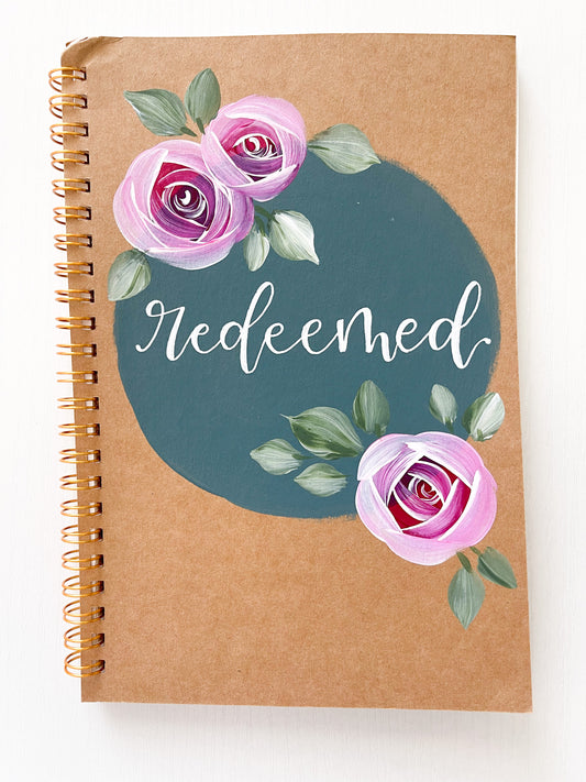 Redeemed, Hand-Painted Spiral Bound Journal