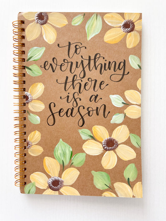 To everything there is a season, Hand-Painted Spiral Bound Journal