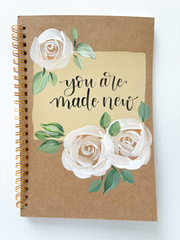 You are made new, Hand-Painted Spiral Bound Journal