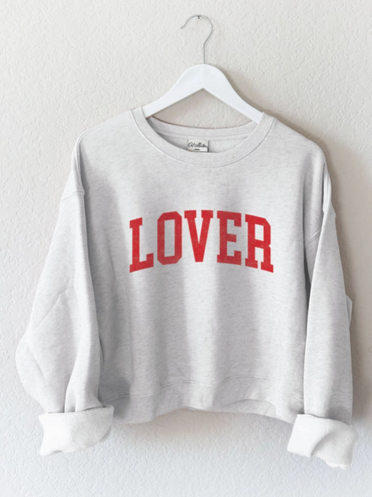 Pre-Order Lover Mid Graphic Sweatshirt - White Heather