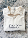 Embroidered Behold Retreat Polo Collar Sweatshirt