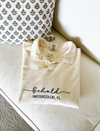 Embroidered Behold Retreat Polo Collar Sweatshirt