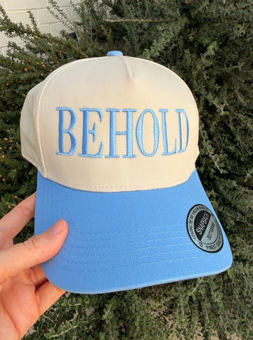 Behold Vintage 3D Puff Embroidered Trucker Hat