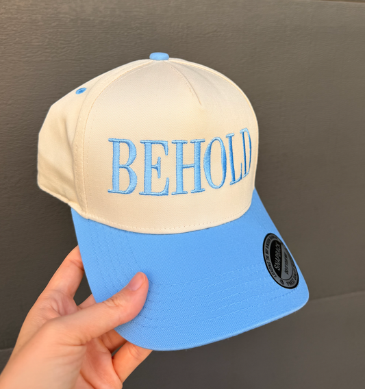 Behold Vintage 3D Puff Embroidered Trucker Hat